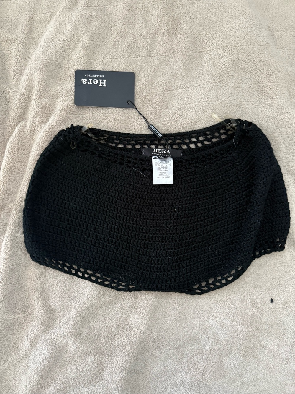 Hera Collection Black Crochet Knit Women's Shorts